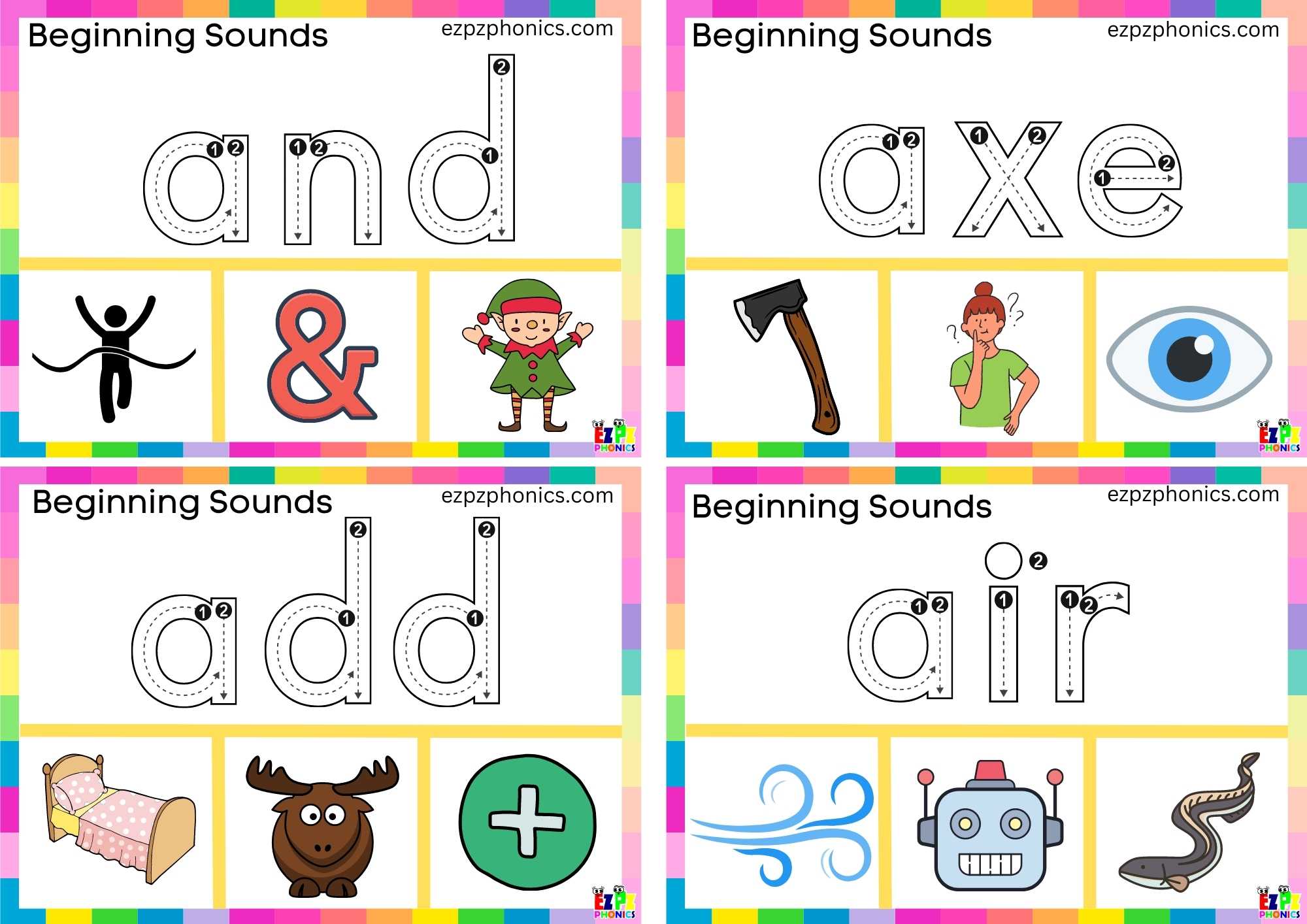Letter A Trace The Word And Clip The Correct Image Card 1